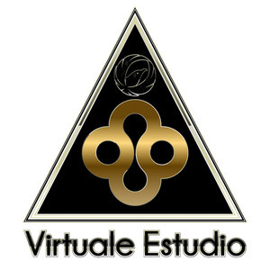 Virtuale Estudio: logotipo triangular e nome conforme o registro de marca no INPI
